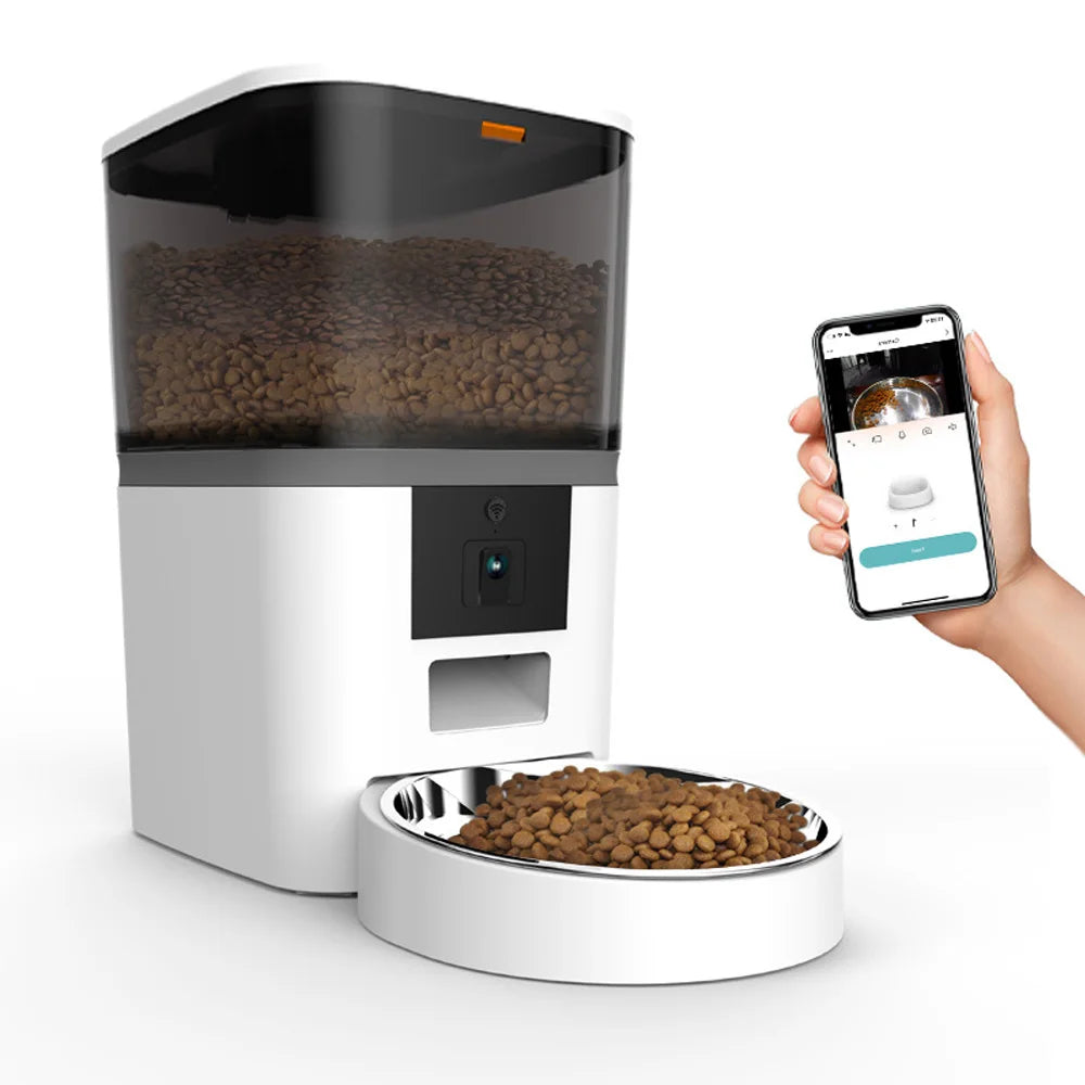 Smart 4L Automatic Pet Feeder with Camera & Voice Recorder - Perfect for Cats & Small Dogs